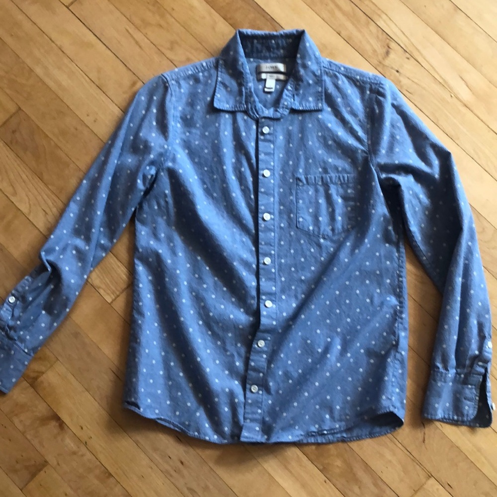 J crew polka dotted button down
